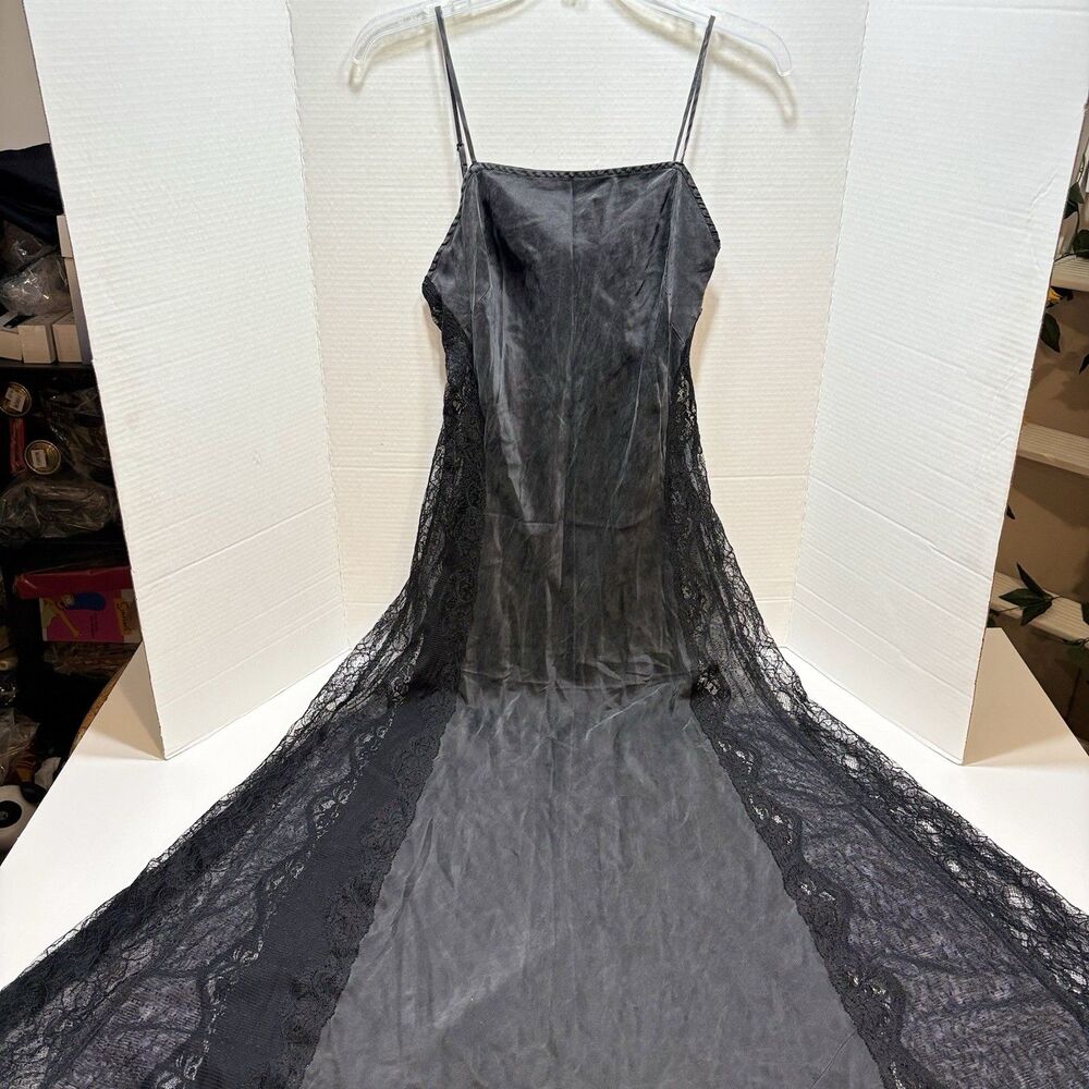 Vintage Victoria Secret Silk And Lace Maxi Slip Dress Women’s M Whimsigoth